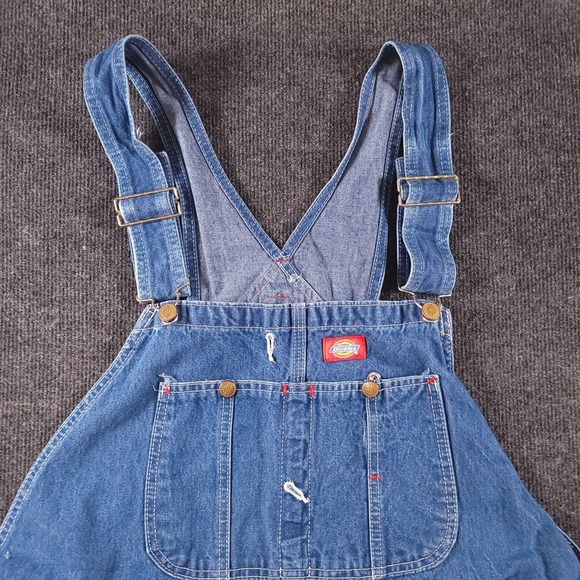 Dickies Bib‎ Overalls Mens 46x32 Blue Workwear Wide Leg Carpenter Utility Cargo - Picture 2 of 14